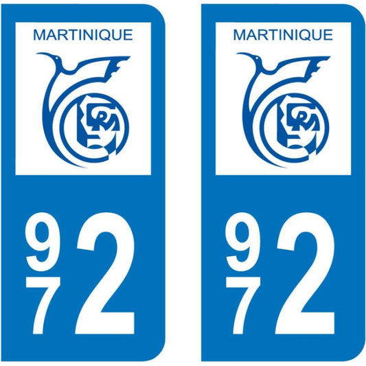Sticker Autocollant Plaque Martinique 972