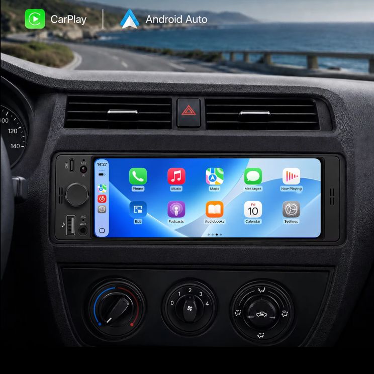 Autoradio mit 1-DIN-Bildschirm und CarPlay