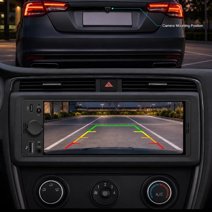 Autoradio mit 1-DIN-Bildschirm und CarPlay