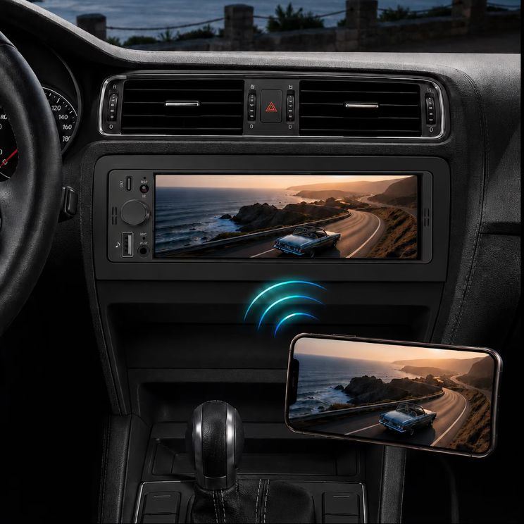 Autoradio mit 1-DIN-Bildschirm und CarPlay