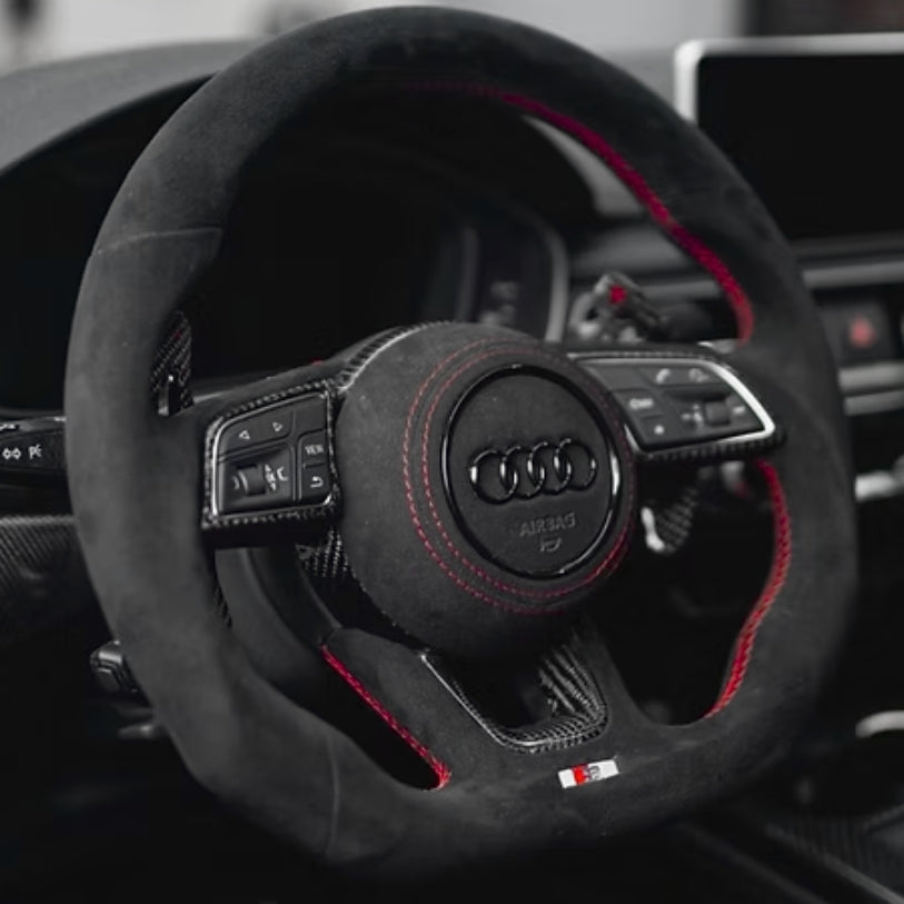 Audi B9 Flat Bottom Steering Wheel Cover