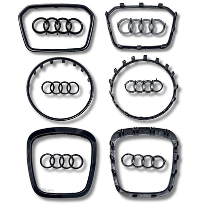 Black Audi Steering Wheel Trim and Logo Insert 