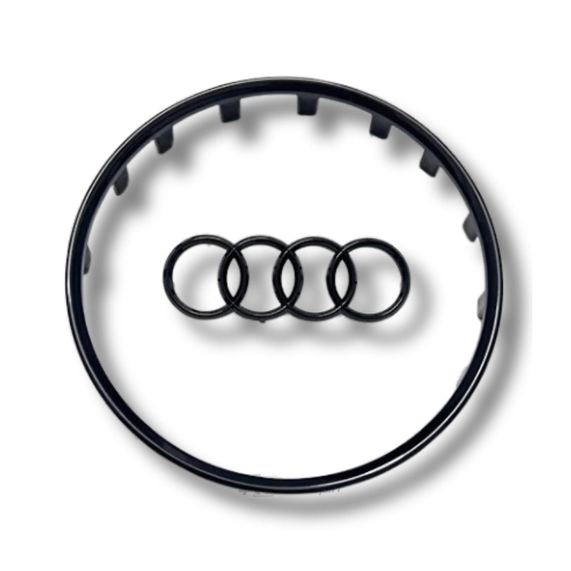 Black Audi Steering Wheel Trim and Logo Insert 