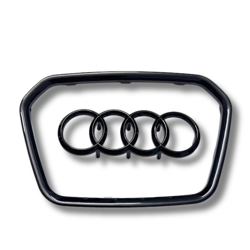 Black Audi Steering Wheel Trim and Logo Insert 