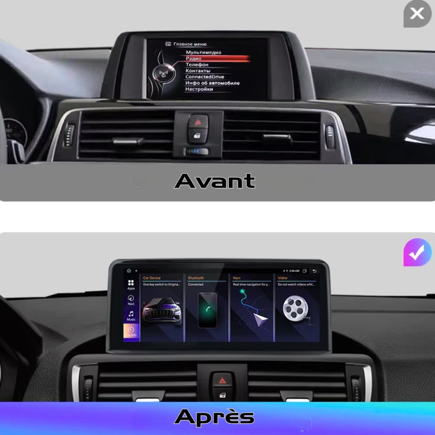 Ecran Autoradio Carplay BMW Serie 1 /2 /3 /4 F20 F30