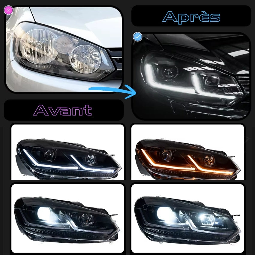 Feux Avant Golf VW 6 Led