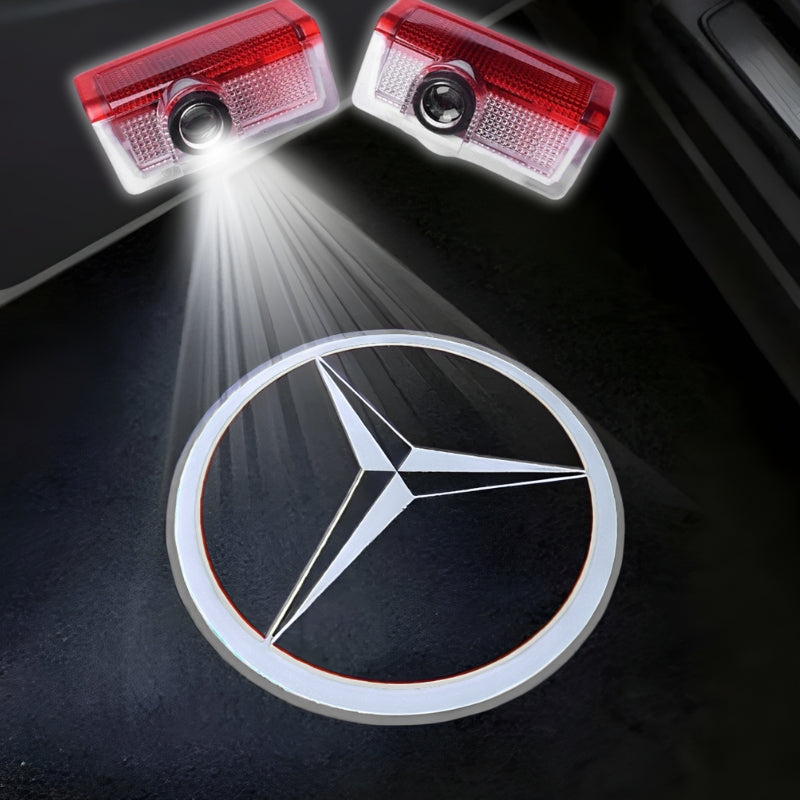 KYPSZQPSH Projecteur LED Logo Porte Voiture 2 Pièces - Compatible Mercedes W203 W240 W209 R199 C SLK CLK SLR