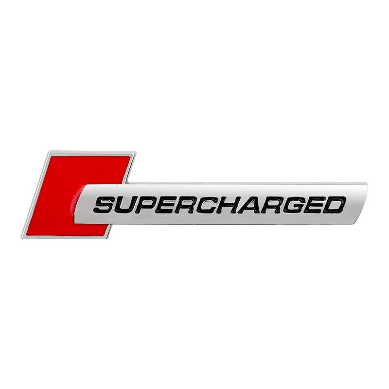 logo audi supercharge red chrome