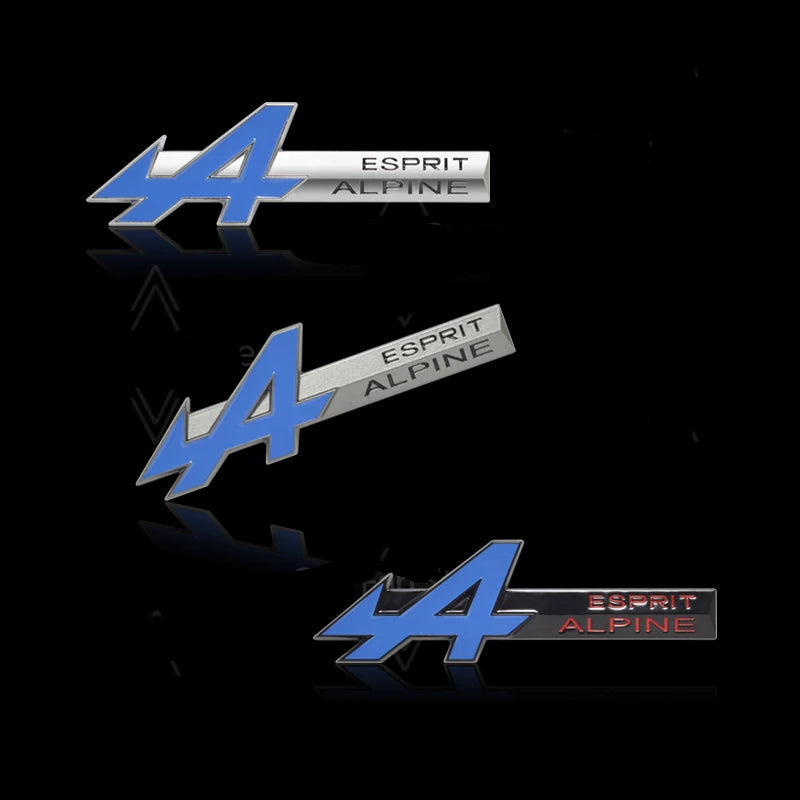 Embleme en métal logo Esprit Alpine Renault carrosserie et intérieur Embleme en métal logo Esprit Alpine Renault carrosserie et intérieur