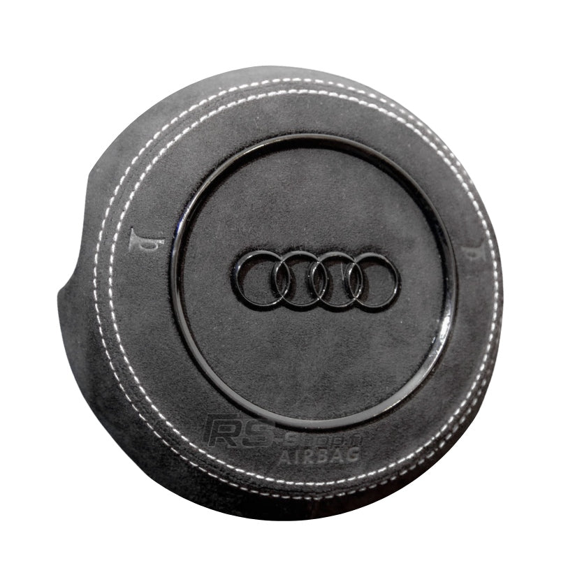 cache airbag audi alcantara blanc