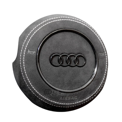 cache airbag audi alcantara blanc
