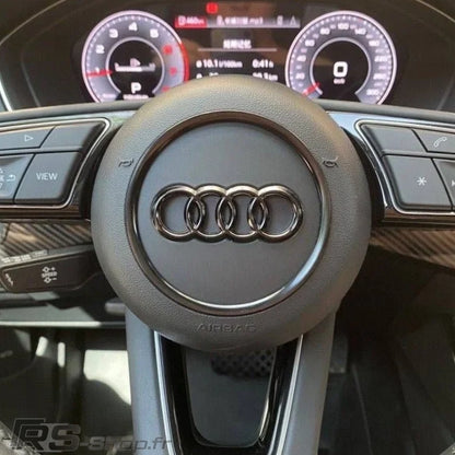 Black Audi Steering Wheel Trim and Logo Insert 