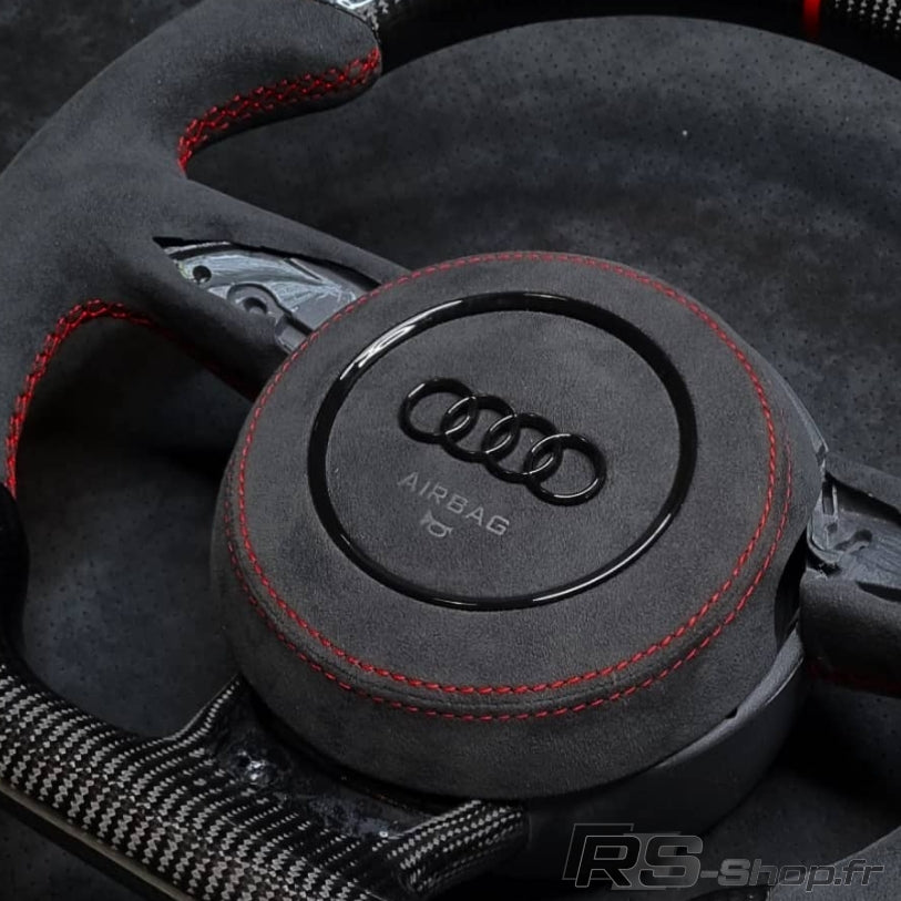 volant audi alcantara rouge