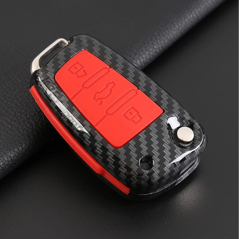 Coque Clé Audi Carbone Style