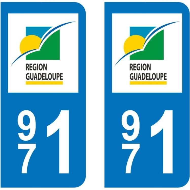 Sticker Autocollant Plaque Guadeloupe 971