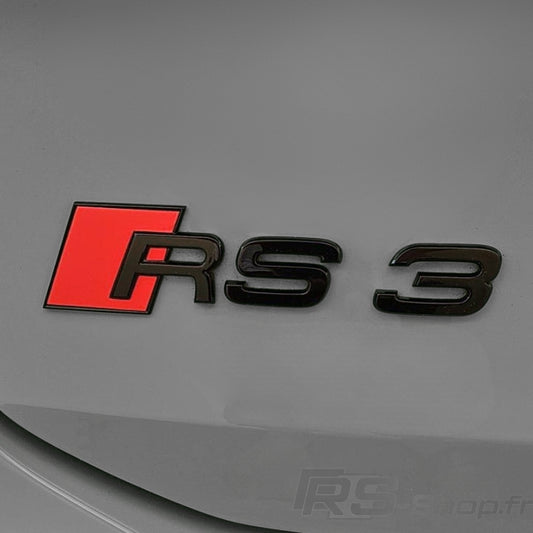 Logo / Badge Audi RS3 / RS4 / RS5 / RS6 / RS7 / RSQ3 / RSQ8 Noir