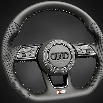 volant audi cuir blanc
