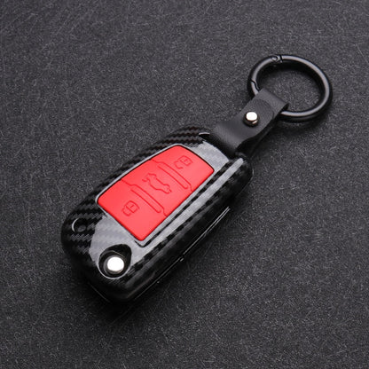 coque clé audi carbone silicone rouge