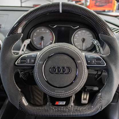 couvre airbag audi alcantara couture blanches